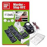 SWISSINNO Marderschreck Auto Hochspannung 12V Autobatterie Marderabwehr zum Schutz vor Marder im Motorraum, Effektive Abwehr gegen Marder KFZ, Marderschutz Marder Ultraschall PKW Marten Repellent Free