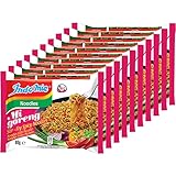 Indomie Instant Fried Noodles Hot & Spicy (Pack of 10) by N/A