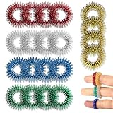 LACHT Akupressur Ring, 20 Stück Fingermassagering Set Für Stressabbau, Entspannung, Fidget Ring Für Erwachsene Und Für Kinder (Farbig)