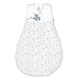 Sterntaler Schlafsack für Kleinkinder, Ganzjährig, Wärmeregulierung, Reißverschluss, Größe: 110, Erik, Weiß/Türkis/Grün