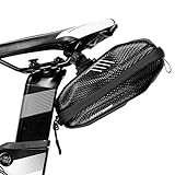 WILD Man Satteltasche Fahrradtasche Fahrradsitztasche Radtasche für Mountainbike Wasserdicht Satteltasche Radtasche mit Rücklichthalter für Rennrad Schwarz