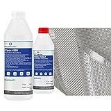 Epoxidharz 750g plus 1m² Glasfilamentgewebe 390g/m² Leinwand leicht formbares Gewebe zum Laminieren und Reparieren gute Haftung hohe Klebkraft