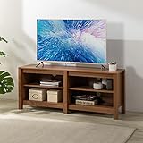 Zinus Camden TV Schrank - TV Schrank 147x40x60 cm - Möbel mit offenen und verstellbaren Regalen - Hellbraun