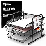 SMOY® Ablagefächer stapelbar Schwarz aus Metall Briefablage A4 für Schreibtisch Büro