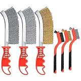 6 Stück Drahtbürsten Set, Edelstahlbürste Kohlenstoff messingbürste Nylon Draht Metallbürste für Holz, Bohrer, Reinigung Schweißschlacke, Rostentfernung, Wire Brush Werkzeuge - 3 große + 3 kleine