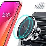 Blukar Handyhalterung Auto Lüftung, Universale 360° Magnetisch KFZ Handyhalter Auto Zubehör mit 5 Starke Magnet & 4 Metallplatten, Kompatibel mit iPhone 16 Plus/15/14/13, Galaxy, Mate usw.