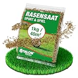 ATHLON TOOLS Sport- und Spielrasen Samen 1kg / 40m² Frühjahr/Sommer - Rasensamen schnellkeimend - Rasensaat Rasen-Nachsaat - robuster Sportrasen für Kinder und Haustiere