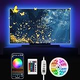 Nixtrve LED TV Hintergrundbeleuchtung, TV LED Strip 3M USB Bluetooth LED Streifen für 40-50 Zoll Fernseher und PC, RGB LED Streifen APP Control Musik Sync LED Beleuchtung für Deko