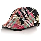 M MOACC Herren Newsboy Cap Baumwollschnalle Verstellbare Baskenmütze Flache Fahrkappen 12489 Schwarz, Hat-t1-schwarz (12489), Einheitsgröße