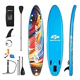 RELAX4LIFE 320/335 x 76 x 15cm SUP Board Set, Aufblasbares Stand Up Paddling Board, Paddelboard mit Sicherheitsleine & Paddel & Pumpe & Rucksack & Reparaturset & 3 Finnen, für Anfänger& Profis, Blau