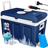 KESSER® Kühlbox 40L mit Rollen | Thermo-Elektrische Kühlbox | KÜHLT und WÄRMT | 12 & 230V | Thermobox für Auto, Boot & Camping | Mini-Kühlschrank mit ECO & MAX Modus | inkl. Kühlakkus & Getränkehalter
