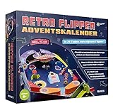 FRANZIS 67210 - Retro Flipper Adventskalender, In 24 Tagen zum eigenen, voll funktionsfähigen Flipper-Automaten, plastikfrei, für Kinder ab 8 Jahren