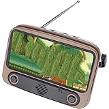 KSWBD Portable DAB/DAB+ FM Digital Radio, Mini Retro TV FM Radio Tragbarer Telefonhalter Home Theater Party Musik Player Bluetooth 5.0 Lautsprecher