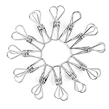 100 Stück 2 Zoll Wäscheklammer Edelstahl Winddicht Wäscheklammern aus Edelstahl Metall Klammern für Wäschetrocknen, Handtücher, Kleidung, Socken