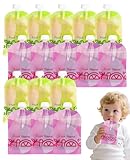Ruonfash (Pack 16) Quetschbeutel Wiederverwendbar, Baby Lebensmittel Quetschbeutel, Quetschies Zum Selbstbefüllen Auslaufsicherer Doppelverschluss Für Babynahrung, Smoothies Und Püree
