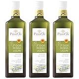 PrimOli Kaltgepresstes Olivenöl D.O.P. RIVIERA LIGURE aus Norditalien, leicht fruchtig, ideal zu Fisch, Meeresfrüchten und zur Zubereitung delikater Soßen, 3x500 ml