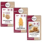 Werz Bio Keks-Backmischung 3er-Set 360g – Reis-Zwerge Mandelkekse mit Bourbon Vanille & Erdmandel-Taler – glutenfrei vegan eifrei & ohne Zuckerzusatz – einfach zubereitet natürlich & ballaststoffreich