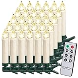 Deuba LED Weihnachtsbaumkerzen Kabellos 30er Set Warmweiß Batterie Timer Christbaumkerzen Tannenbaumkerzen Lichterkette Weihnachtsbaum Beleuchtung