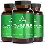 Vitabay Vitamin D3 Hochdosiert 50.000 I.E. - 240 Vegane Vitamin D Tabletten als Depot - Laborgeprüft