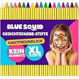 Blue Squid Kinderschminke Set, 18 Farben Gesichtsfarbe Schminkstifte, Kinder Schminkset Ideal für Partys Mädchen, Gesichtsfarben, Halloween, Fasching, Karnavel Professionelle Schminke