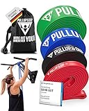 Fitnessbänder Widerstandsbänder von Pullup & Dip mit Tasche und gratis Übungsanleitung - Klimmzugband Widerstandsband Pull Up Resistance Band – Fitnessband Klimmzughilfe in EXTRA LIGHT (rot)