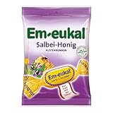 Em-eukal Salbei-Honig Hustenbonbon zuckerhaltig 75g – Feiner Salbeiextrakt, erlesener Akazienhonig und hochwertige ätherische Öle – Mit Vitamin C (1 x 75g)