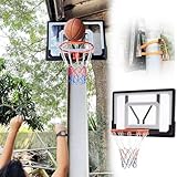 GFLCWYP PVC-Basketball-Rückwand Und Felgen, 80 X 58 cm Basketballkorb Outdoor Wandmontage Und Tore Mit Riemen/Haken, Zur Montage An Runden, Vertikalen Masten, Zäunen Und Bäumen