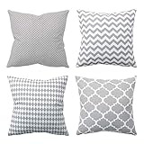 Amilian 4er Set Dekokissen 40x40 Dekokissen mit Füllung und Kissen mit Bezug Dekoratives Balkon Dekoration Couch Sofa Wohnzimmer Kissen Deko 16x16 inch