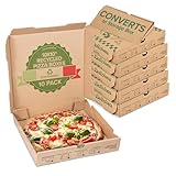 Stock Your Home Pizzakartons aus recyceltem Kraftpapier, 25,4 x 25,4 cm, mit integrierten Tellern und umwandelbarem Aufbewahrungsbehälter, robuste Pizza-Boxen 25,4 x 25,4 cm für kleine persönliche