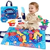 Spielzeug ab 1 Jahr Baby Spielzeug Angelspiel Montessori Spielzeug Für Kleinkinder Von 1-3 Jahren Fische Angeln Kinderspielzeug ab 1 Jahr Geschenk Für Baby