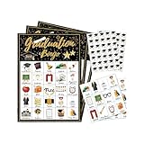 Abschluss-Party-Bingo-Spiel – Partyzubehör für 24 Spieler, Abschluss-Klassenspiel, für Freunde, Klassenkameraden, High School, Universität, College