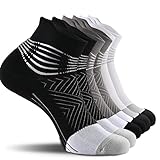 IRAMY Kompressionsstrümpfe Damen Herren Knöchelstütze Laufsocken Kompressionssocken Coolmax Wicklung 3 Paar Kompressionss Sneaker Sportsocken Gepolsterte Plantar Fasciitis Socken