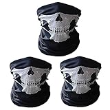 BOBOZHONG Gesichtsmaske für Motorrad,3 Stück Nahtlos Schädel Gesicht Schlauch Skull Maske,Multifunktionstuch Halstuch,Face Shield,Gesichtsmaske für Motorrad,Fahrrad,Wandern,Ski,Halloween