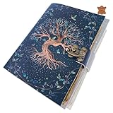 Urban Leather Tree of Life Vintage-Tagebuch für Männer und Frauen zum Schreiben Künstler-Zeichnungs-Skizzenbuch Reise-Sammelalbum Schreib-Notizbuch für Sie und Ihn, dicke ungefütterte Deckle-Seiten