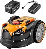 LawnMaster VBRM16 OcuMow™ Mähroboter für geeignet für bis zu 100 qm-Selbstfahrender Rasenmäher Roboter mit MX 24V 4.0Ah Lithium-Ionen Akku Ohne Kabel