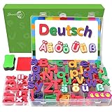Magnetische Buchstaben und Zahlen - Ä ä Ö ö Üü ẞ ß Magnetbuchstaben ABC Alphabet Magnete Set（4 Farben）