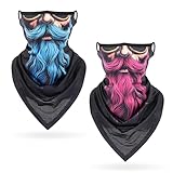 Cosswe 2 Stück Multifunktionstuch Gesichtsmaske Sonnenschutz Maske Herren Damen Motorrad Mundschutz Halstuch Sturmhaube Atmungsaktive Sturmmaske Outdoor Motorradmaske Schnelltrocknend