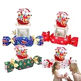 Spardose Weihnachten, festlicher Geldhalter – Set mit 4 Geldbeuteln in Süßigkeitenform für Bargeld, lustige Gelddose zum Ziehen von Bargeld