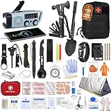 Gemmac Survival Kit mit Erste Hilfe Set, 140 in 1 Militär Outdoor Ausrüstung mit Notfallradio, First Aid Kit & Notfalltasche für Geschenke, Überlebenspaket für Auto/Camping/Rucksackreisen/Wandern/Jagd
