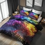 TMMDH Bettwäsche 135x200 Bettbezug Ver Jahreszeiten Bettwäsche-Sets Bunter Baum Muster Weich Hypoallergen Baby Bettwäsche Set mit 2 Kissenbezüge 80x80 cm, Geeignet für Jungen Mädchen Kinder