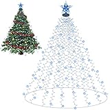 Herefun Christbaumbeleuchtung mit Ring, 400LED 2M 16 Stränge Lichterkette Weihnachtsbaum, Tannenbaum Lichterkette, LEDs Weihnachtsbeleuchtung für 150cm bis 220cm Baum, Tannenbaum, Grüngürtel, Busche