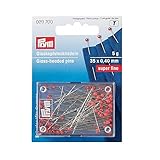 Prym 029700 Glaskopfstecknadeln, 35 x 0,40mm, rot