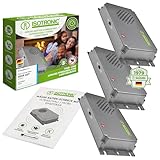 ISOTRONIC Mäusevertreiber 3er Set mit Ultraschall gegen Mäuse & Ratten | batteriebetriebener Mäuseschreck | für Keller, Dachböden, Garagen UVM. | tierschonend & sicher - 40 m² Wirkungsbereich