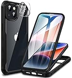 CENHUFO für iPhone 14 Plus Hülle, 360 Grad Schutzhülle mit Eingebautem Panzerglas Displayschutz und Kameraschutz Stoßfest Panzerhülle Bumper Full Cover Case Handyhülle für iPhone 14 Plus - Schwarz