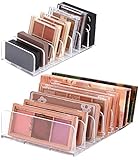 Xespis 2 Stück Lidschatten Organizer, Kosmetik , Schminktisch mit 7 Fächern, Acryl , Paletten Schminke, Make Up für Aufbewahrung