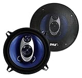 Pyle Auto Lautsprecher 13cm – 3-Wege Lautsprecher, Car Speaker Set 200W, Soundsystem Komplettset Auto, 4 Ohm Impedanz, ¾' Hochtöner, 1' Mitteltöner, Einbaulautsprecher mit ASV Spule, Autolautsprecher