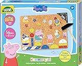 Lena® Hammerspiel Peppa Pig – Kreatives Set mit 44 bunten Plättchen, Hammer, Nägeln und Korkplatte, ab 3 Jahren