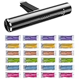 25 Stück Autoduft Set, Auto Duft Innenraum Lufterfrischer Auto Diffuser mit 24 Duftstäbchen für Autos Lüftungsgitter und Klimaanlage, Geruchsbeseitigung und Automatische Duftverteilung
