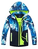 LAUSONS Kinder Gefütterte Jacke Jungen Übergangsjacken für Jungs Softshelljacken mit Camouflage Muster Grün DE: 134-140 (Herstellergröße 140)