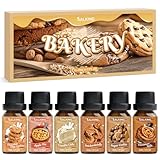 SALKING Backen Ätherische Öle Set, Aromatherapie Duftöl GeschenkSet, Duftöle für Diffuser,6x10ml-Schokoladenkekse,Apfelkuchen,Zimtschnecken,Vanillekuchen, Snickerdoodle, Zuckerplätzchen oil